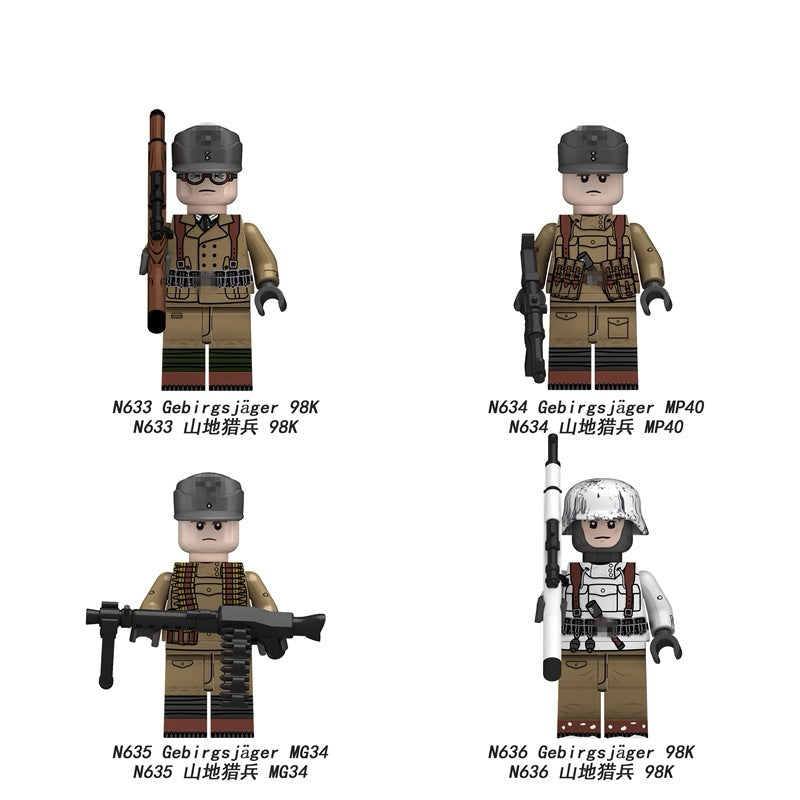 N633-N636 Gebirgsjäger Minifigs
