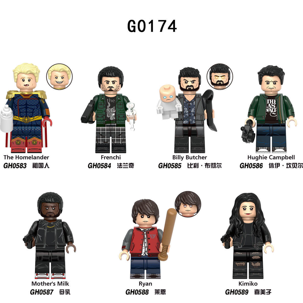 G0174 black panther picket Ryan Kimiko minifigs