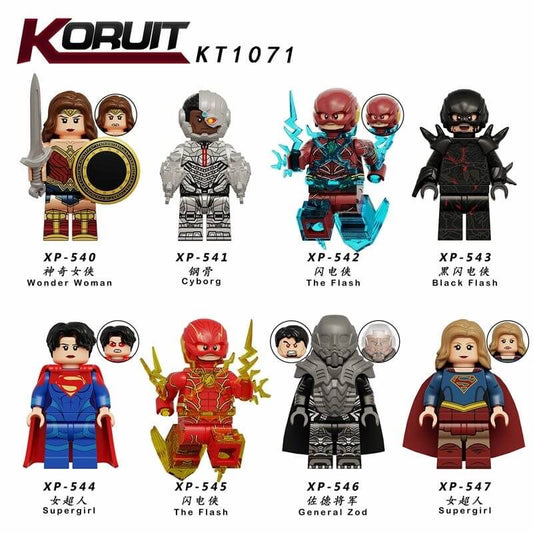 KT1071 DC Comics Super Hero Mini Figures Wonder Woman Flash Superman Minifigs