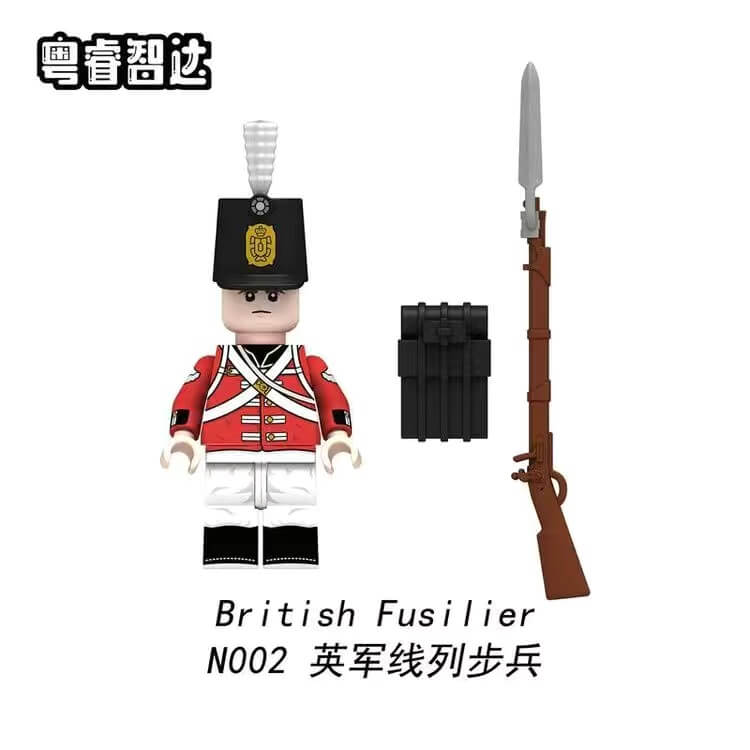 N001-006 Napoleonic Wars British Line Infantry Green Jackets Highland Regiment Bagpipes Minifigs
