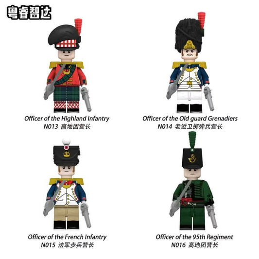 N013-016 Napoleonic Wars French Infantry Battalion Commander Highland Regiment Minifigs