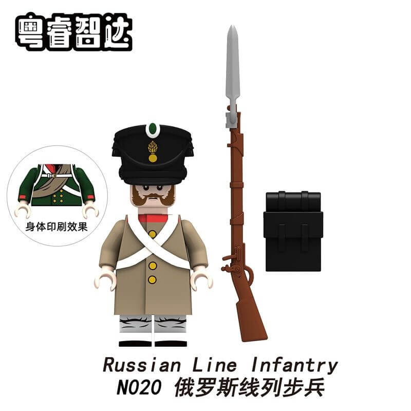 N017-020 Napoleonic Wars Russian Line Infantry Pavlov Grenadiers Minifigs