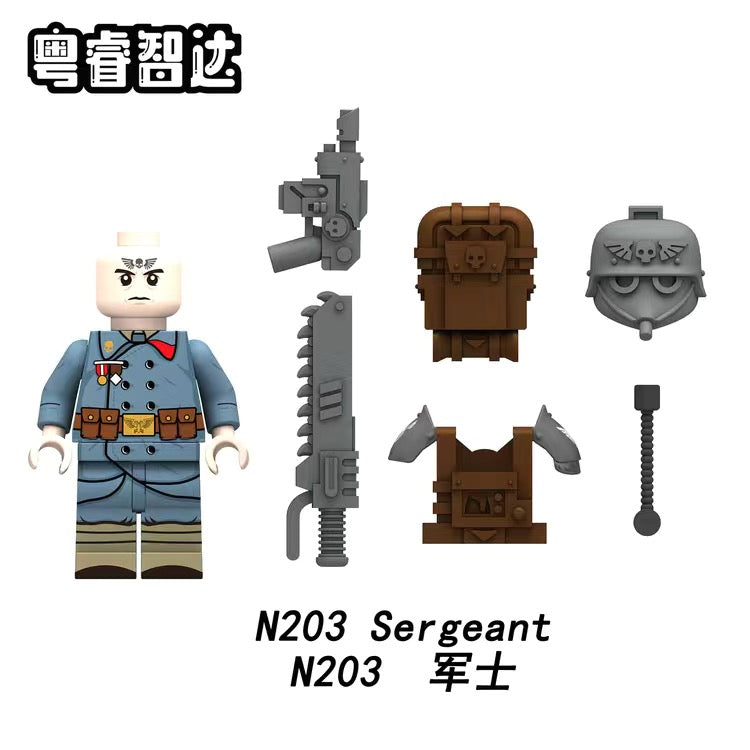N201-204 Warhammer Flamer Psyker Soldier Minifigs