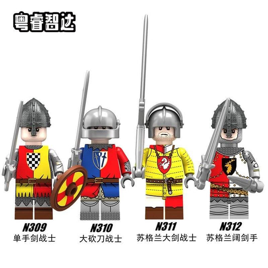 N309-312 English Civil War Wars of the Roses Soldiers Minifigs