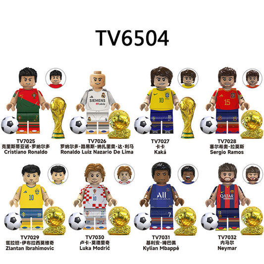 TV6504 Football Players Minifigs Ronaldo Kaka Neymar