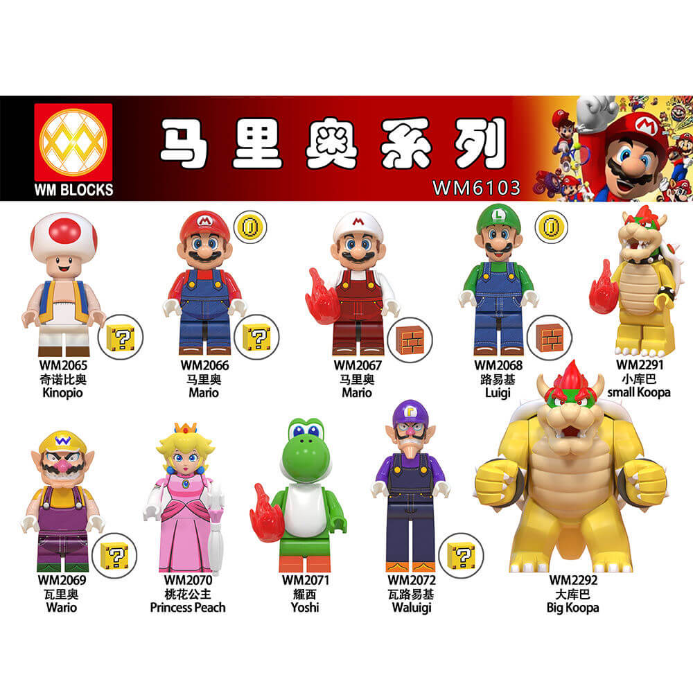 WM6103 Mario Kinopio Big Koopa Minifigs