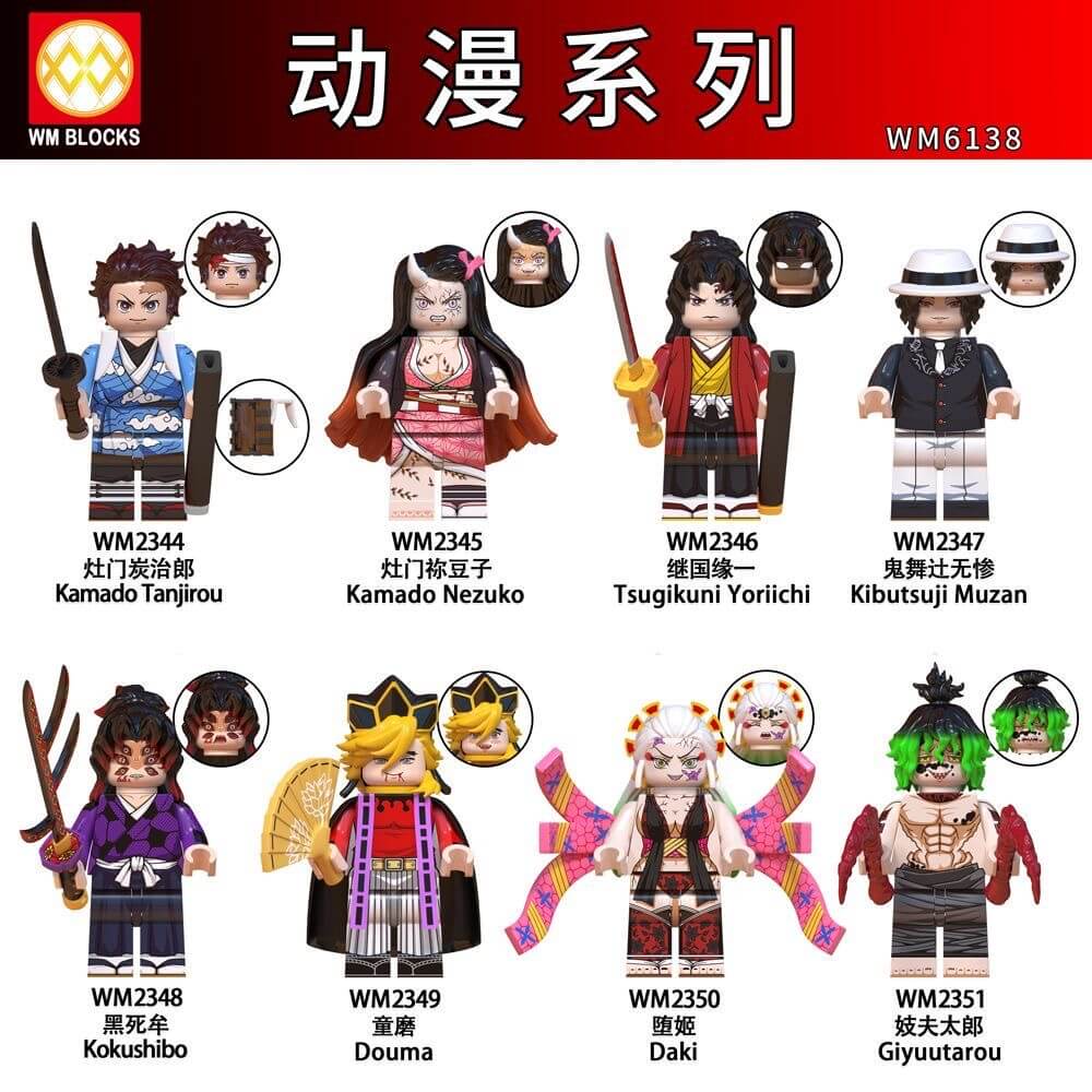 WM6138 Demon Slayer kamado Tanjirou Kokushibo Douma Minifigs