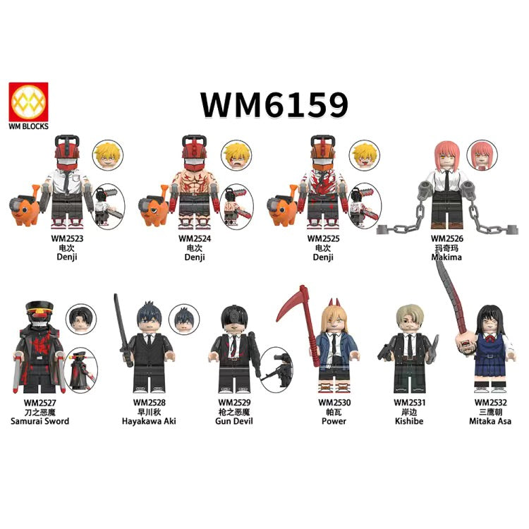WM6159 Chainsaw Man Denji Makima Minifigs