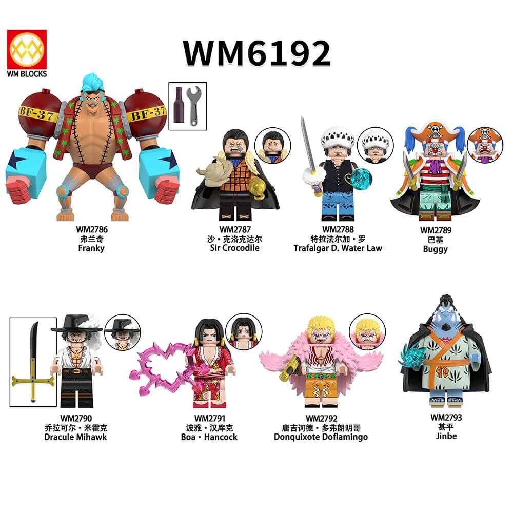 WM6192 One Piece Franky Jinbe Buggy minifigs