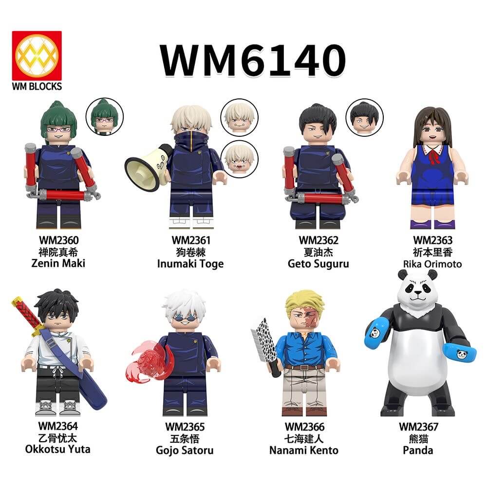 WM6140 Jujutsu Kaisen Series Kimoto Rika Panda Minifigs