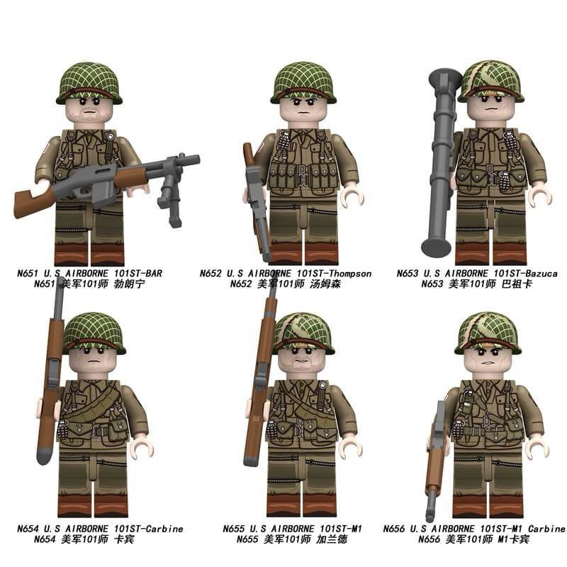N651-656 US Army 101st Division Minifigs