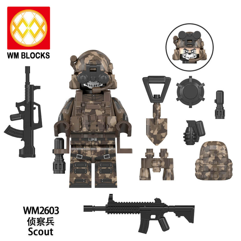 WM6168 Military Series Scout Commando Minifigs
