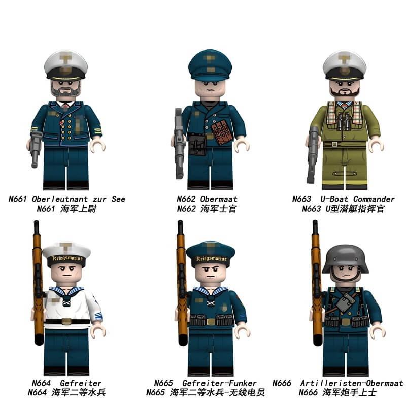N661-N666 Navy Soldier Minifigs