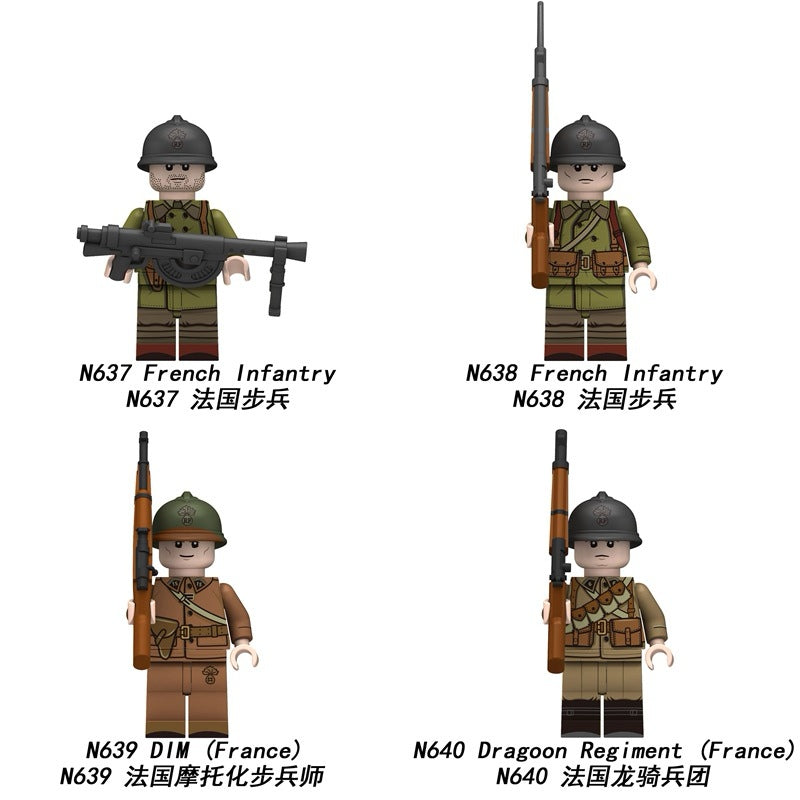 N637-N640 French Infantry Minifigs