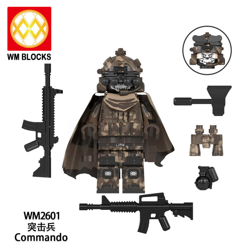 WM6168 Military Series Scout Commando Minifigs