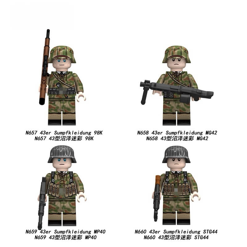 N657-660 Type 43 Swamp Camouflage Troops minifigs