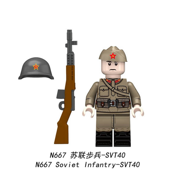 N667-N670  Soviet Infantry minifigs
