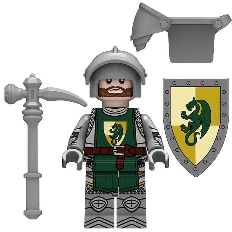 N809-810 Green Dragon Knight Wolfpack warrier minifigs