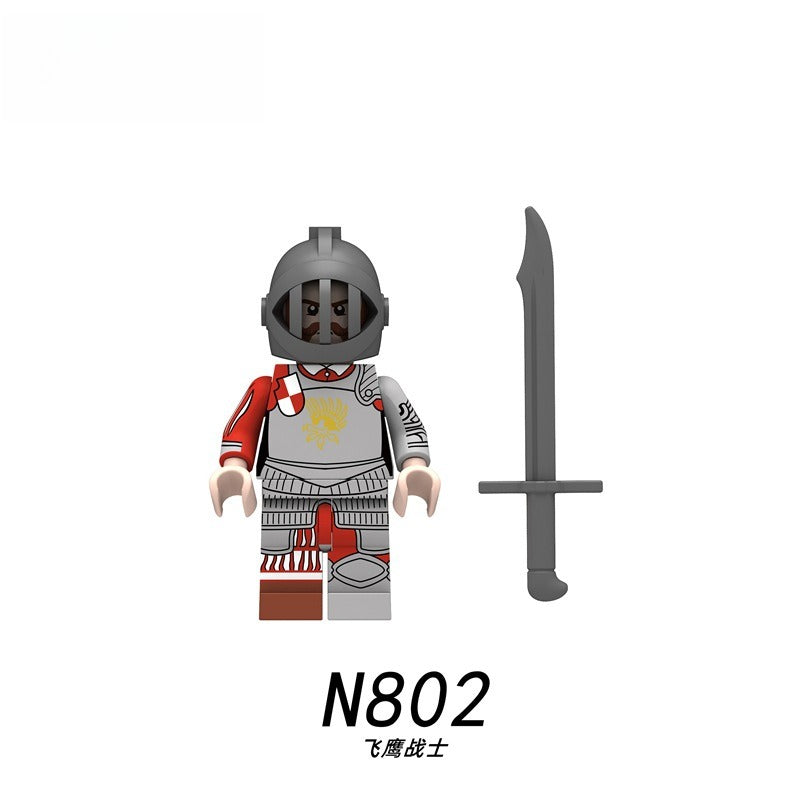 N801-804 medieval castle and science fiction war infantry knight minifigs