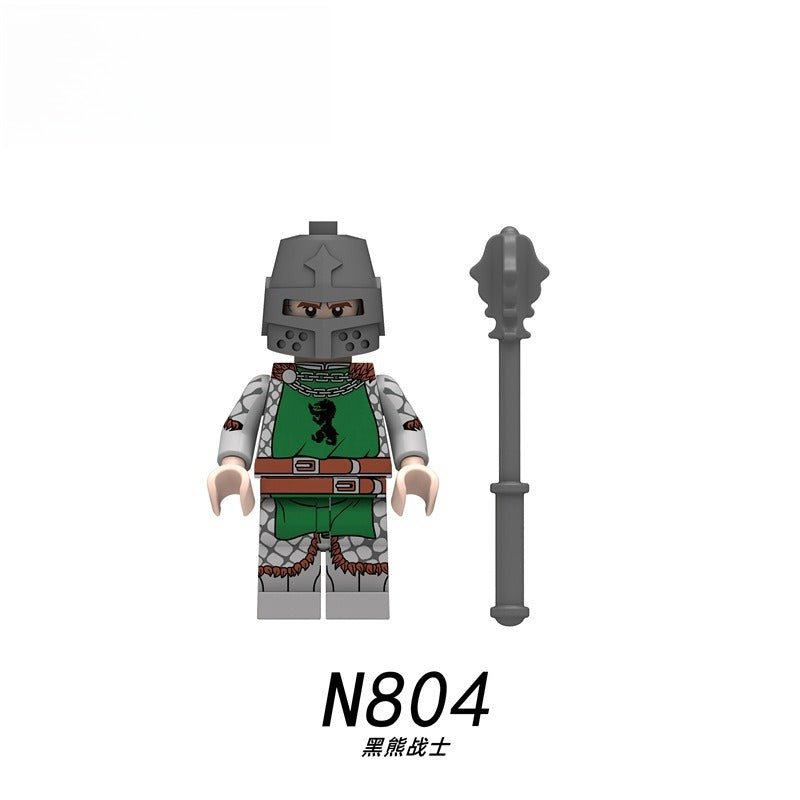 N801-804 medieval castle and science fiction war infantry knight minifigs