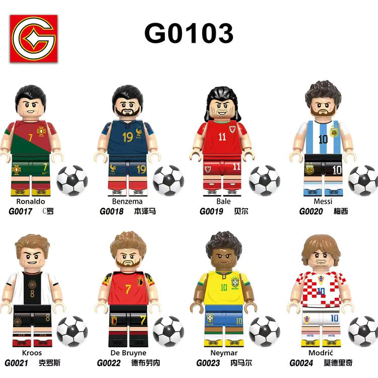 G0103 Football Player Messi Neymar Minifigs