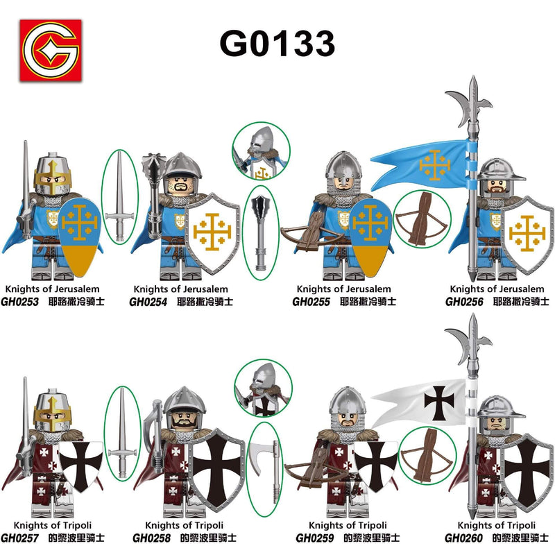 G0133 Knights of Jerusalem Knights of Tripoli minifigs