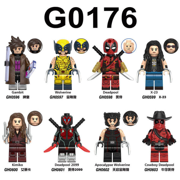 G0176 Wolverine Deadpool Wolverine minifigs