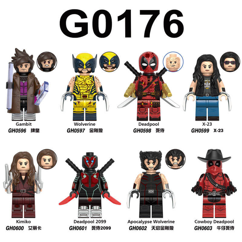 G0176  Wolverine Deadpool Wolverine minifigs