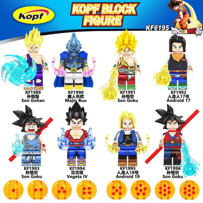KF6195 Dragon Ball Krillin Android 18 minifigs
