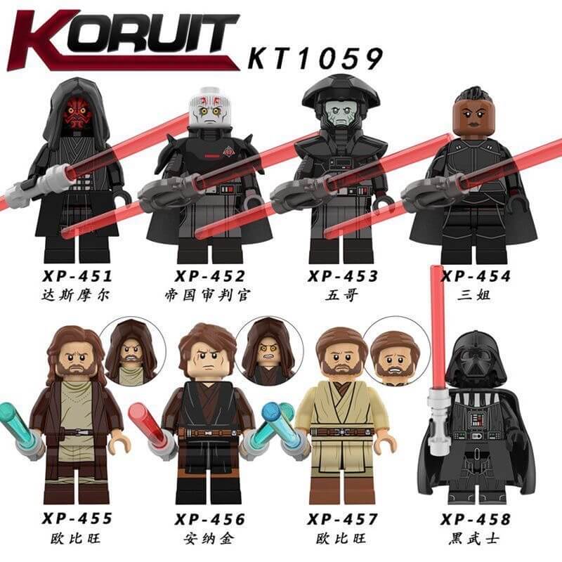 KT1059 Star Wars Minifigs Black Knight Darth Maul Obi-Wan Minifigs