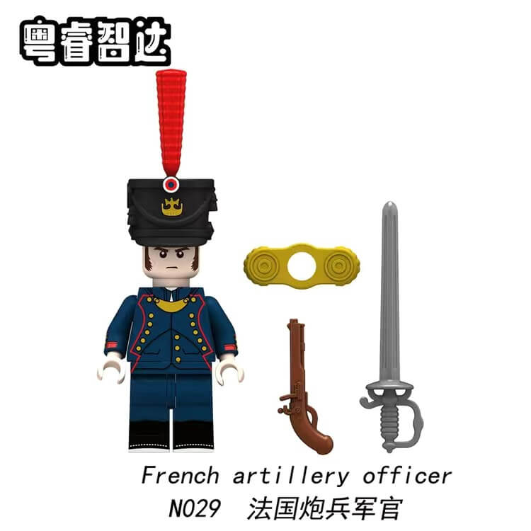 N029-032 Napoleonic Wars French artillery officer Minifigs