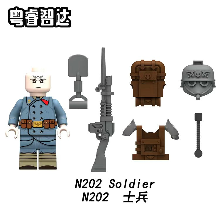 N201-204 Warhammer Flamer Psyker Soldier Minifigs