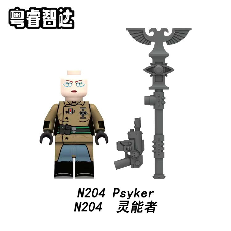 N201-204 Warhammer Flamer Psyker Soldier Minifigs