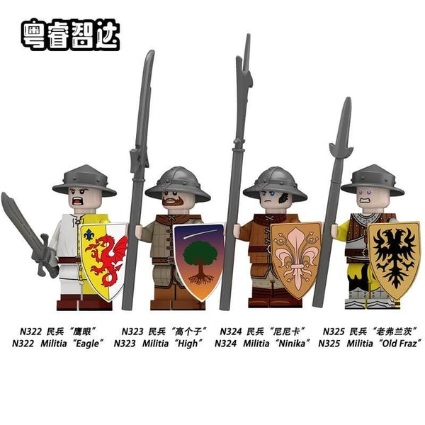 N322-325 Medieval War Militia Minifigs