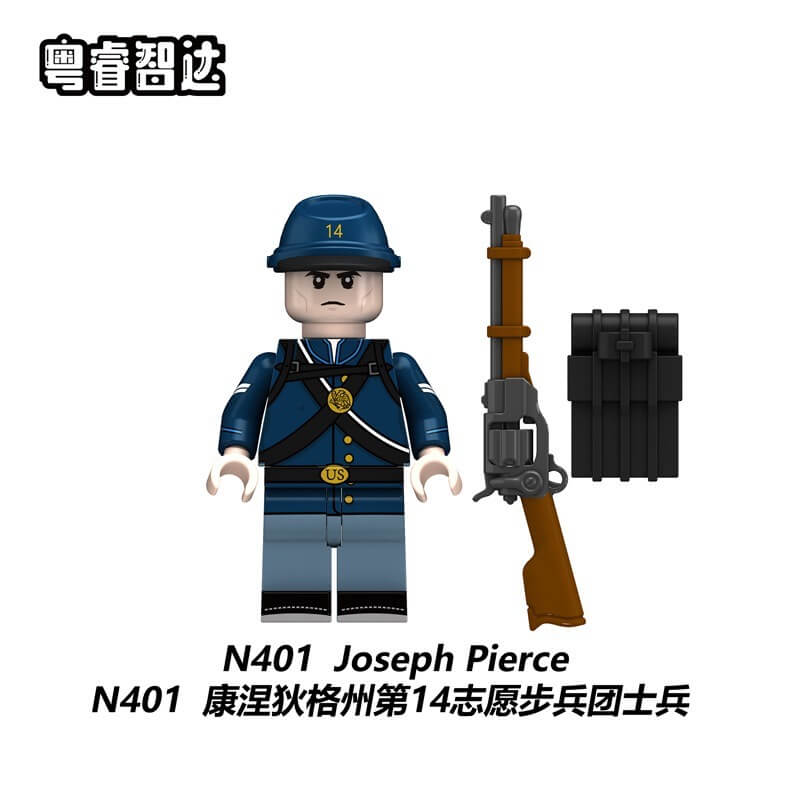 N401 N402 American Civil War Joseph Pierce Lone Star Guards Minifigs