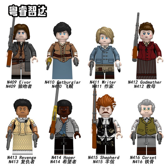 N409-416 American Western Cowboy minifigs