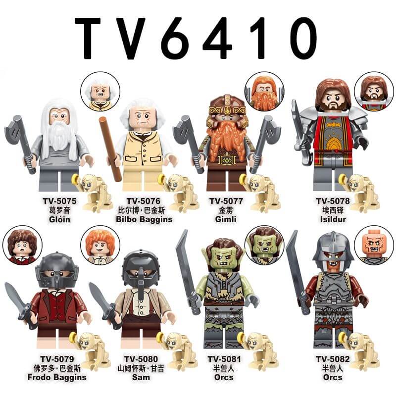 TV6410 Lord of the Rings Gloin orcs minifigs