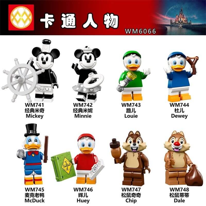 WM6066 Mickey Minnie McDuck Minifigs