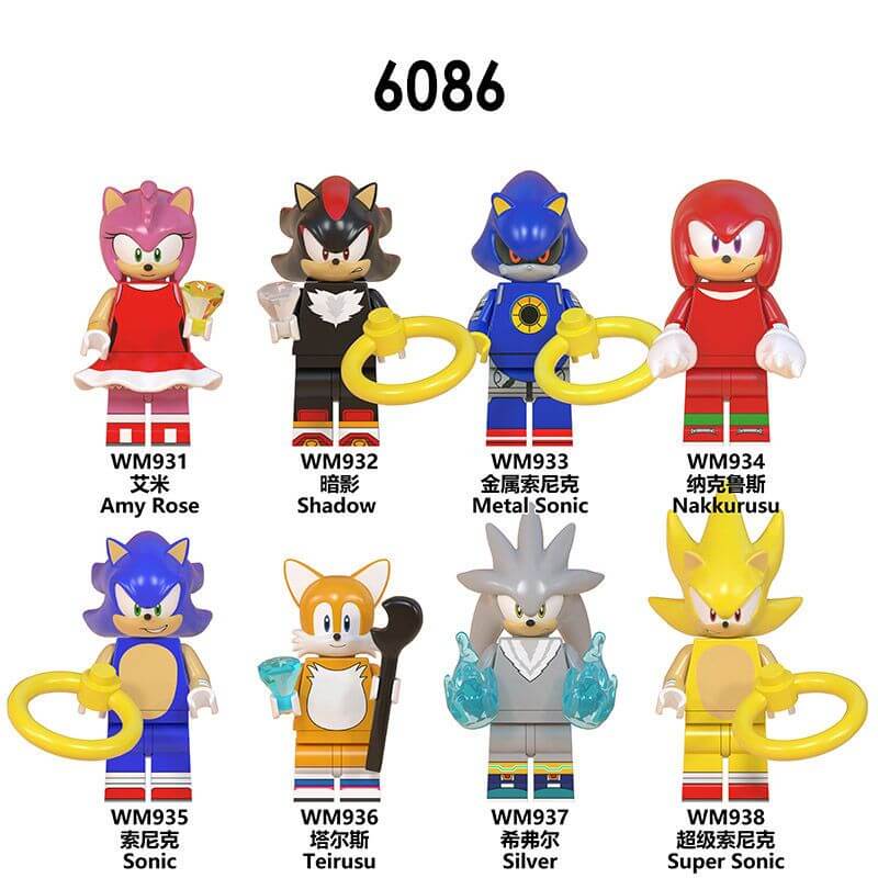 WM6086 Sonic Series Metal Sonic Amy Rose Minifigs