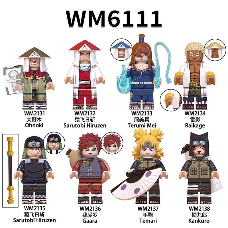 WM6111 Naruto Sarutobi Hiruzen Raikage Minifigs