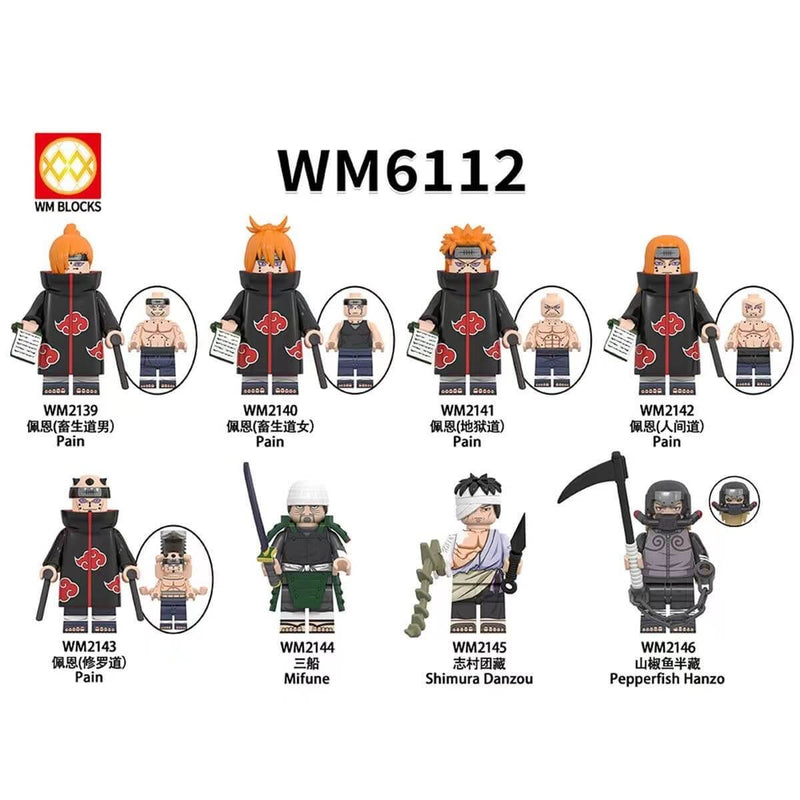 WM6112 Naruto Mifune Danzo Shimura Minifigs