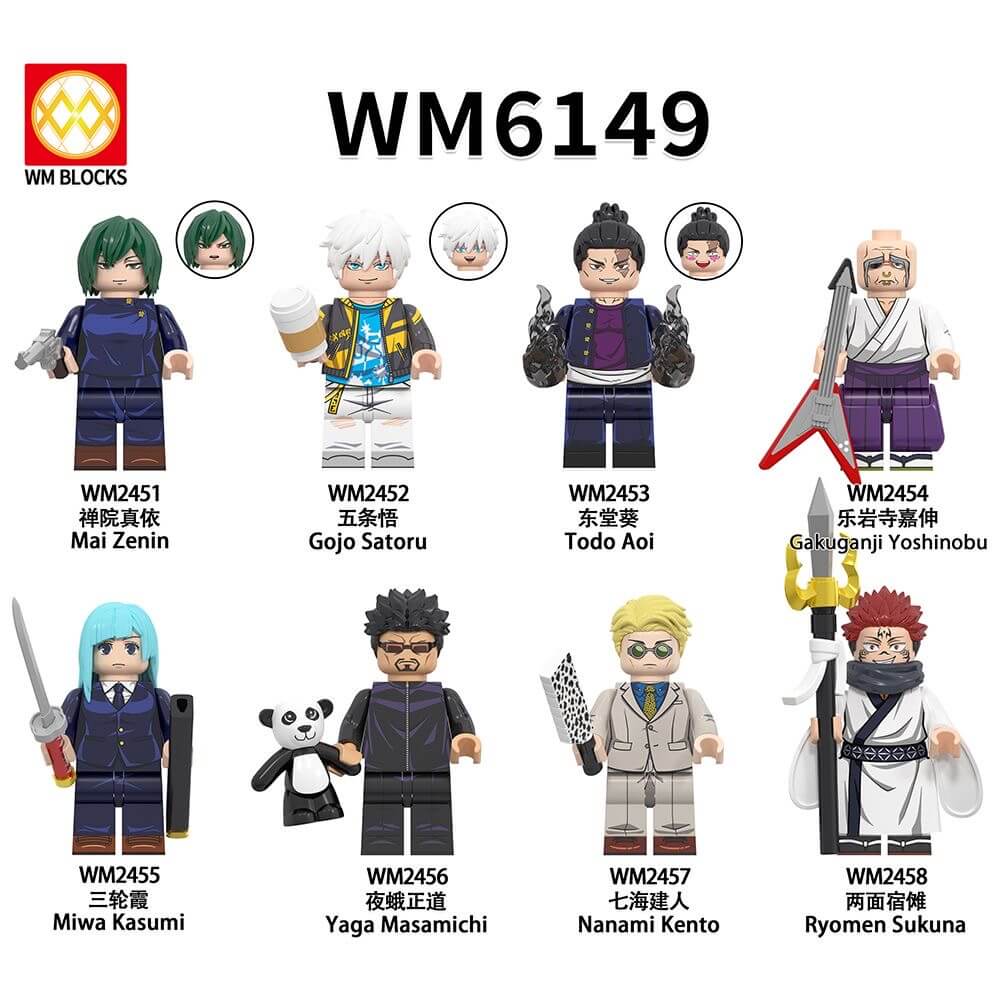 WM6149 Jujutsu Kaisen Series Night Moth Masamune Miwa Kasumi Toudou Aoi Minifigs