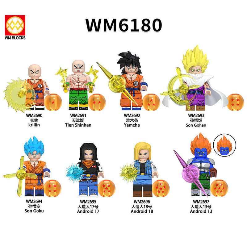 WM6180 Dragon Ball Tien Shinhan Yamcha minifigs