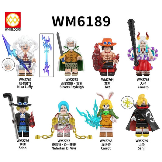 WM6189 One Piece Nika Luffy Yamato Carrot Minifigs