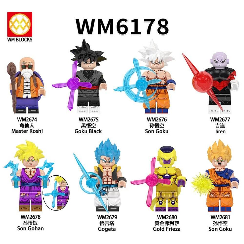WM6178 Dragon Ball Turtle Master Black Goku Minifigs