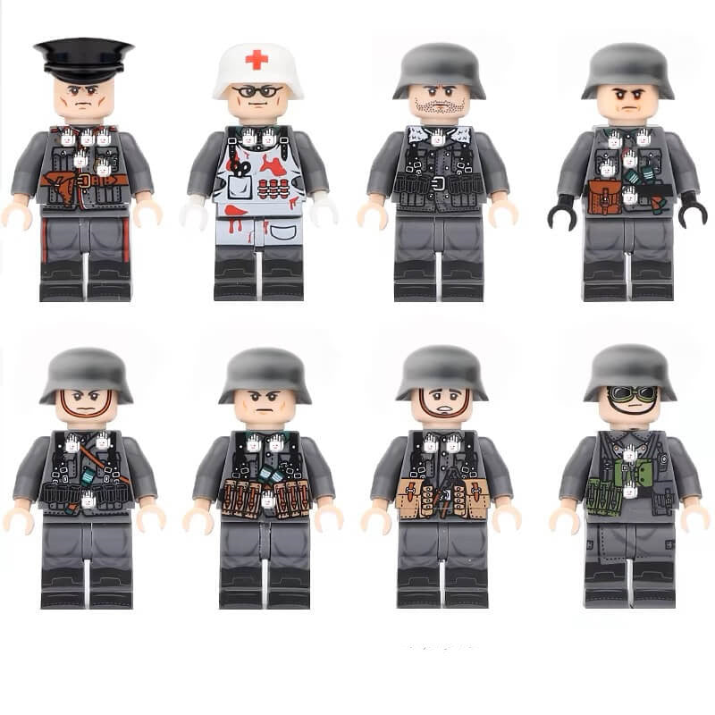 WW II German Minifigs 8 minifigs