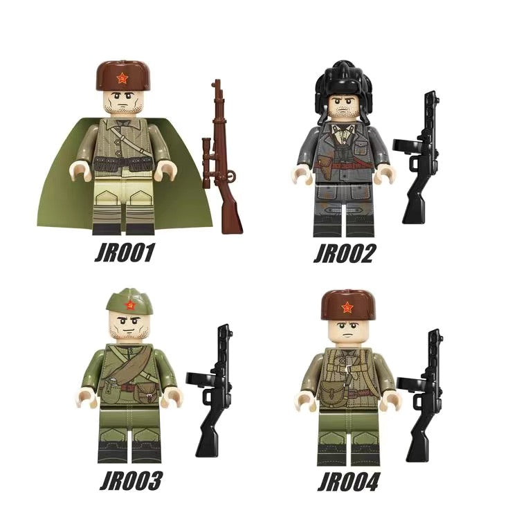 WW II Soviet Union  Soldier Minifigure JR001-004