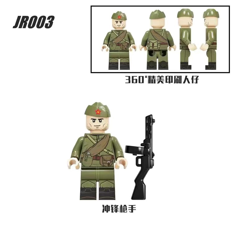 WW II Soviet Union  Soldier Minifigure JR001-004