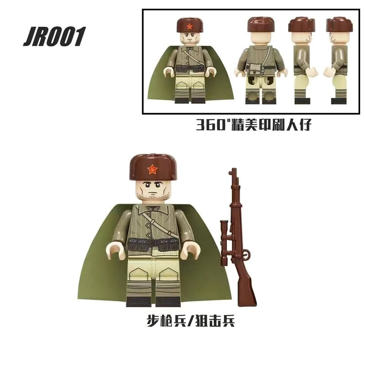 WW II Soviet Union  Soldier Minifigure JR001-004