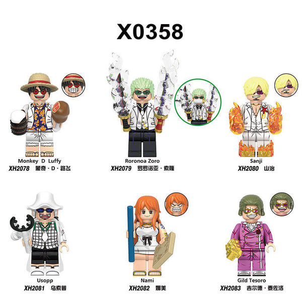 X0358 One Piece Monkey·D·Luffy Sanji Nami minifigs